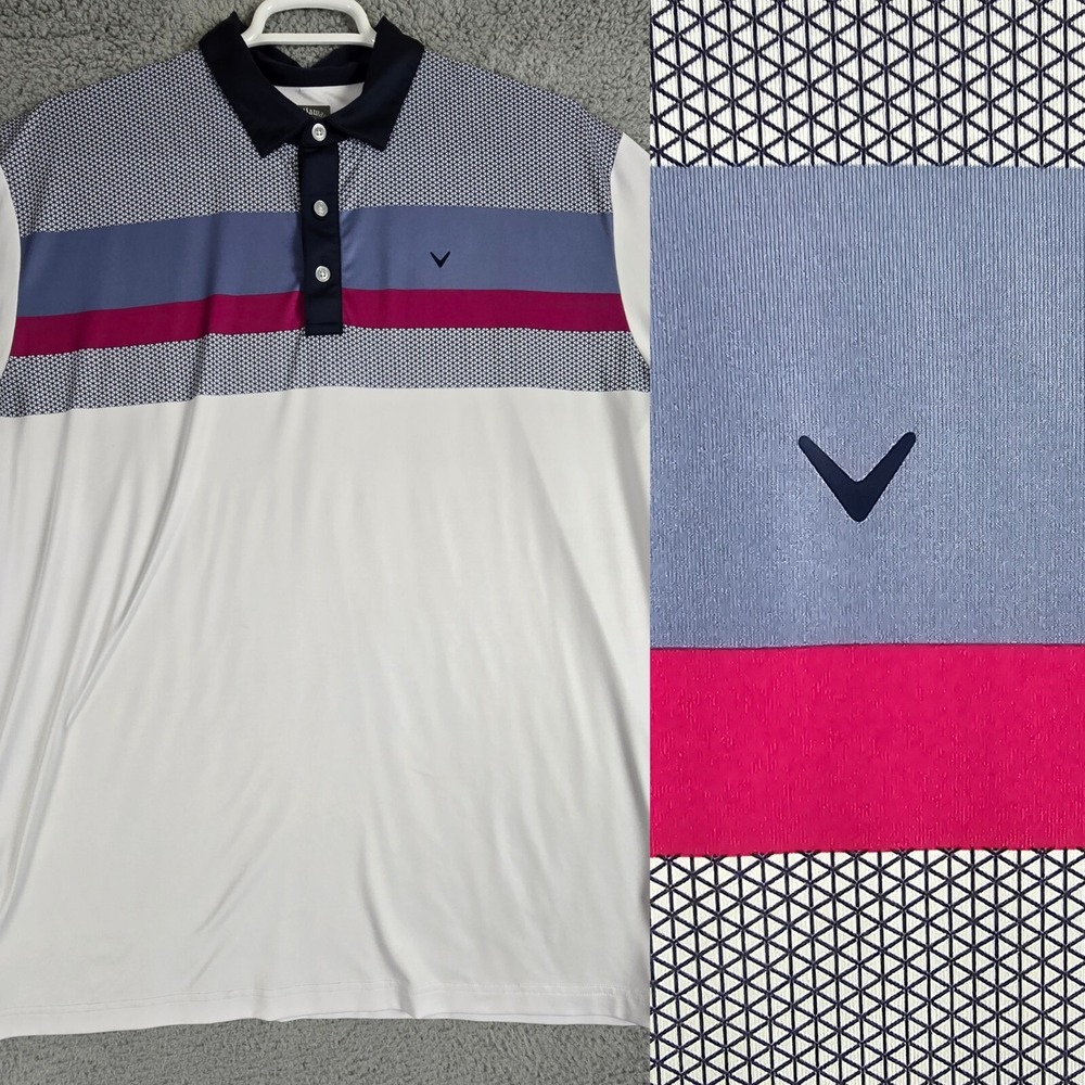 Callaway Golf Polo Shirt Mens XL Colorback Opti Dry Performance Stretch Wicking‎